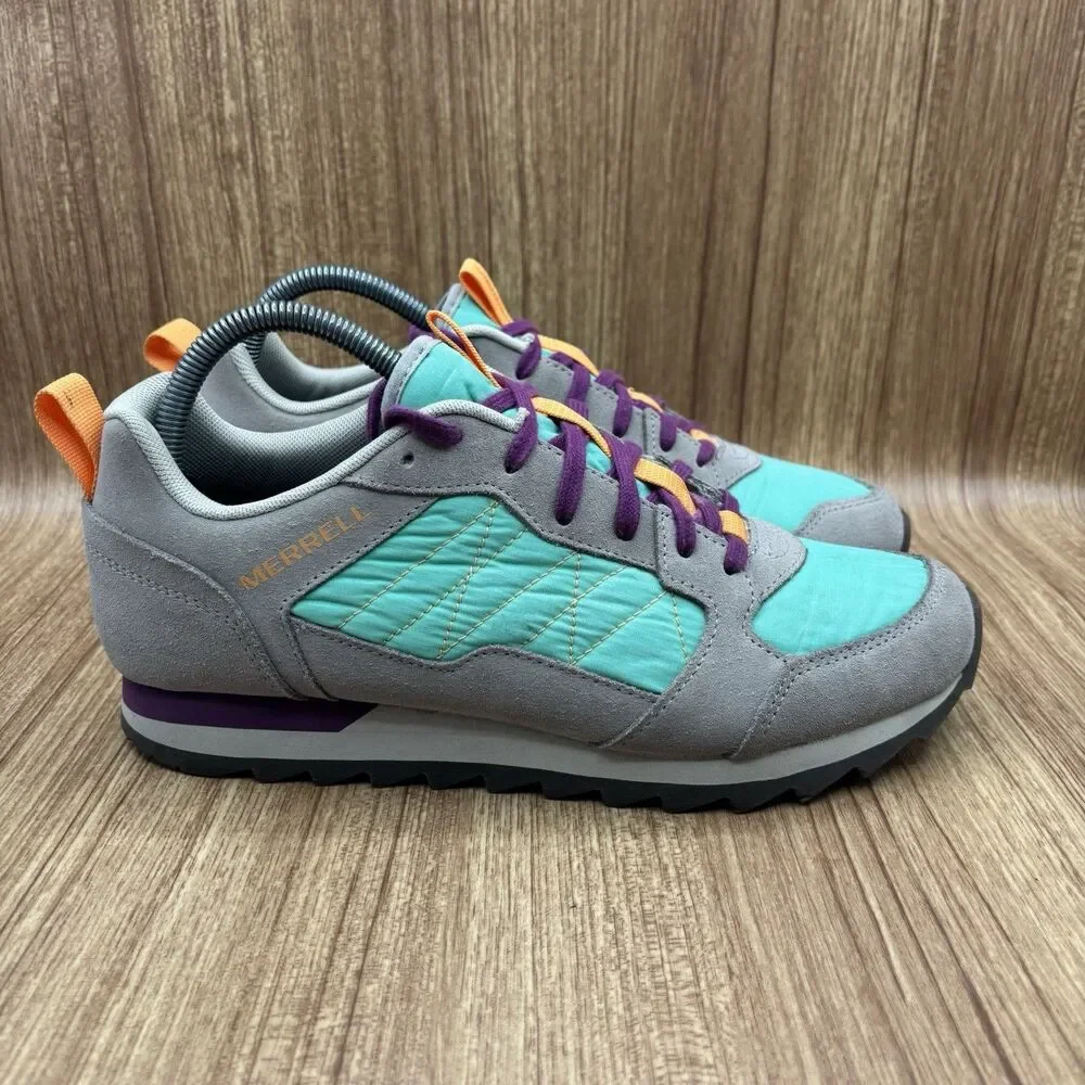 Merrell Alpine Sneaker Leather Trail Runner Women's‎ US 9.5 Moon Mint J002598